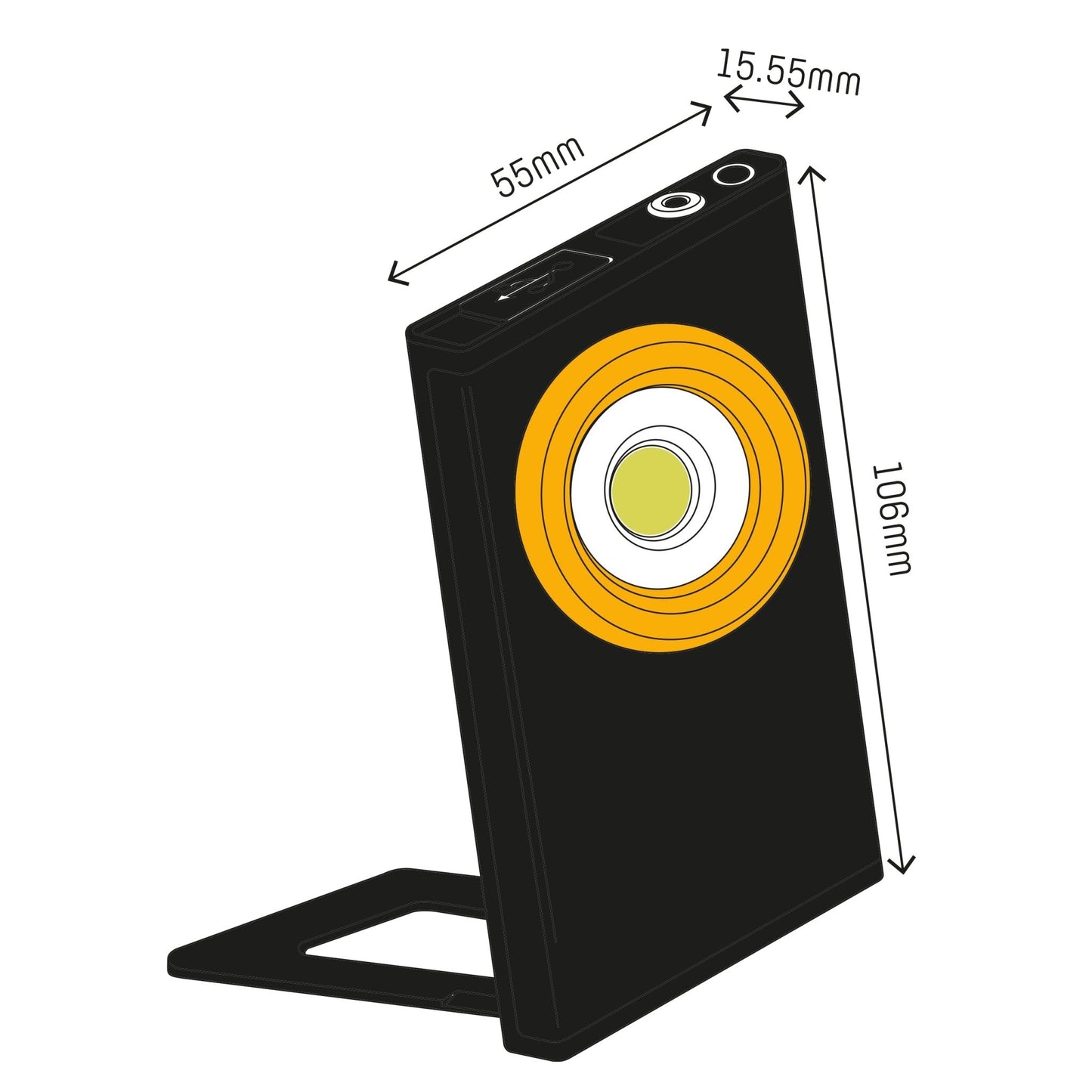 LED's Work Werklamp op Accu 350 - Met magneet, haak of voet - Draadloos & Oplaadbaar - 2 lichtpunten