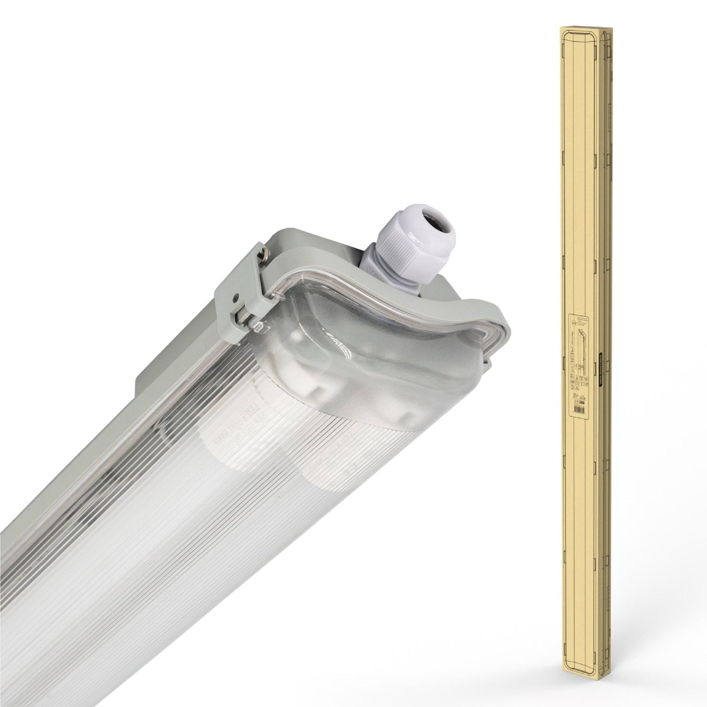 Comnox - Proventa LED TL 4 dubbel armaturen 150 cm - Superkrachtig licht - Energiezuinig - 5760 lumen per armatuur - 48 watt - koud wit - IP65