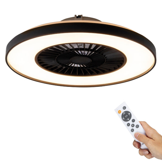 Comnox - Proventa Premium Plafondventilator - Verlichting en Koeling in één - 60 cm Zwart