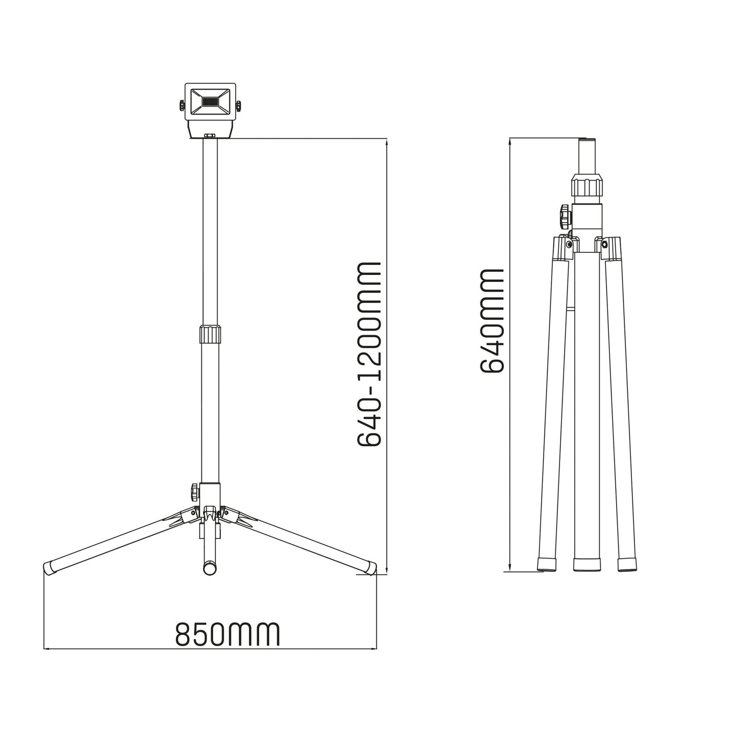 LED's Work 1 x 20W ProWork Tripod LED Bouwlamp op statief - In hoogte verstelbaar - 2125 lm