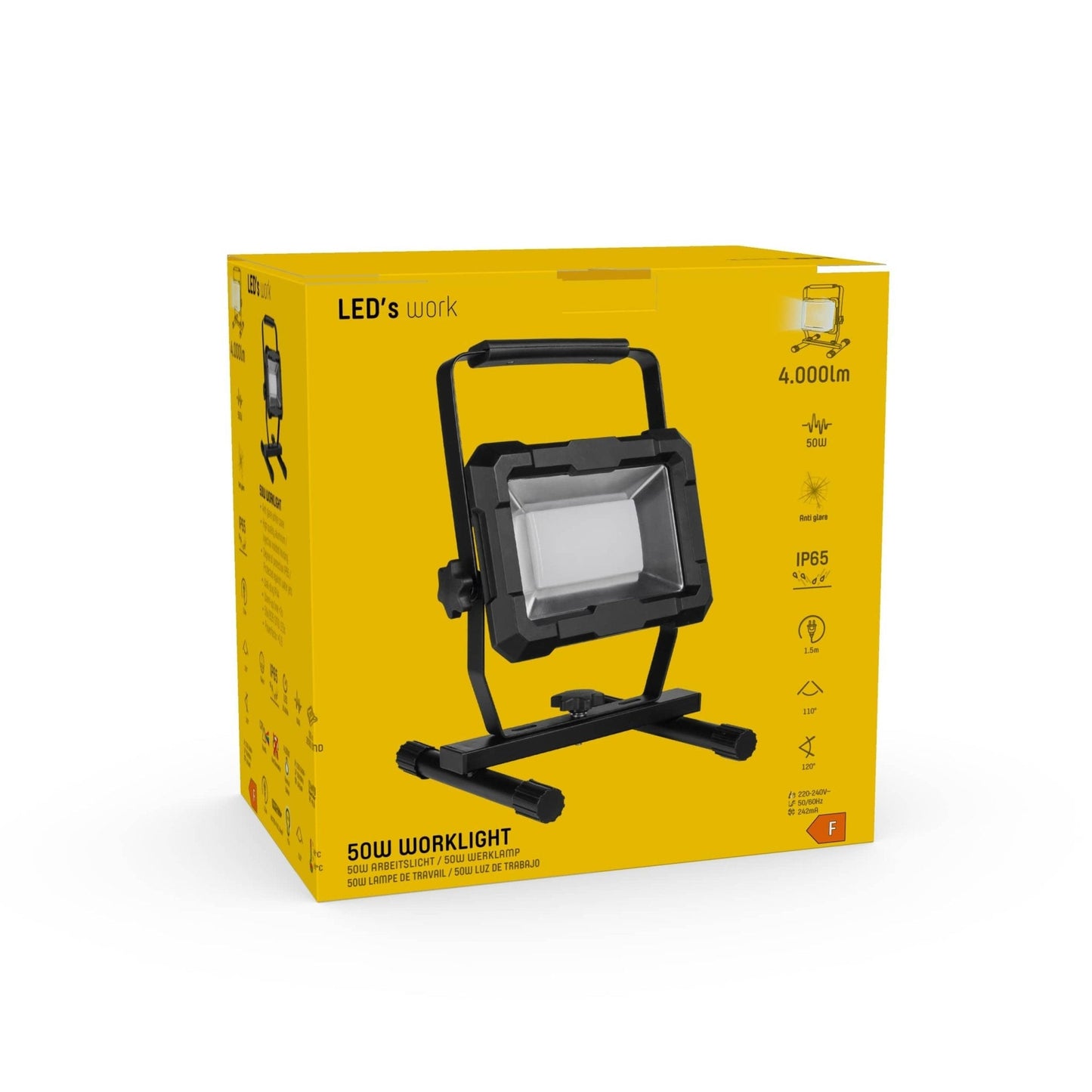 LED's Work Werklamp 4000 - Robuuste behuizing - Extra sterk snoer 150 cm - IP65 waterdicht - 50W