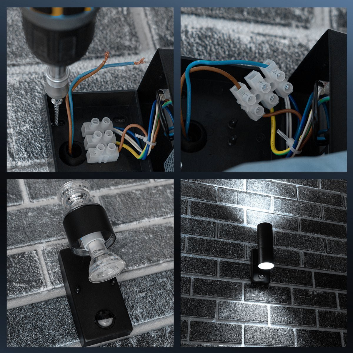 Comnox - LED's Light RVS LED Buitenlamp - Automatische verlichting met bewegingssensor - Zwart