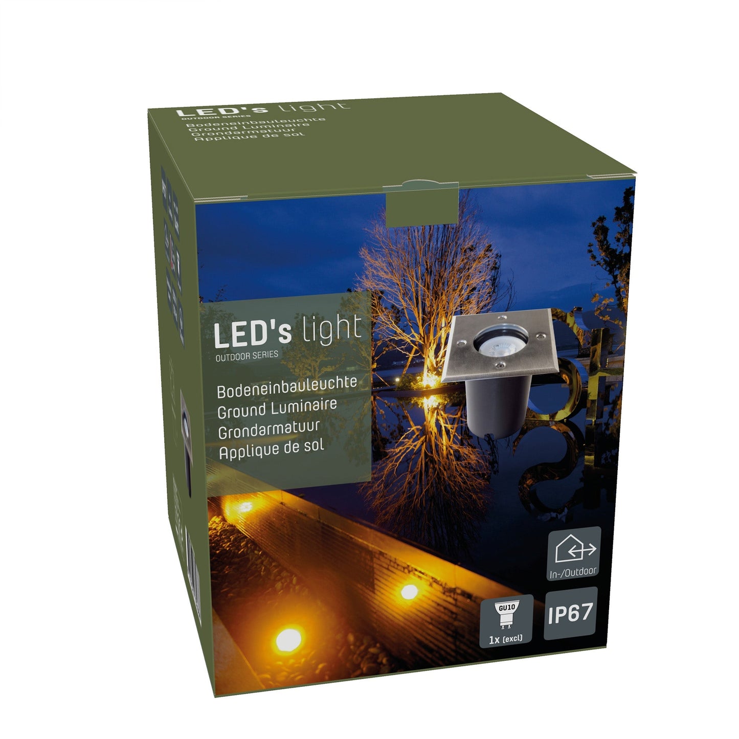 LED's Light RVS LED Grondspot inbouw vierkant - Voor oprit en tuin - IP67 waterdicht - Zilver