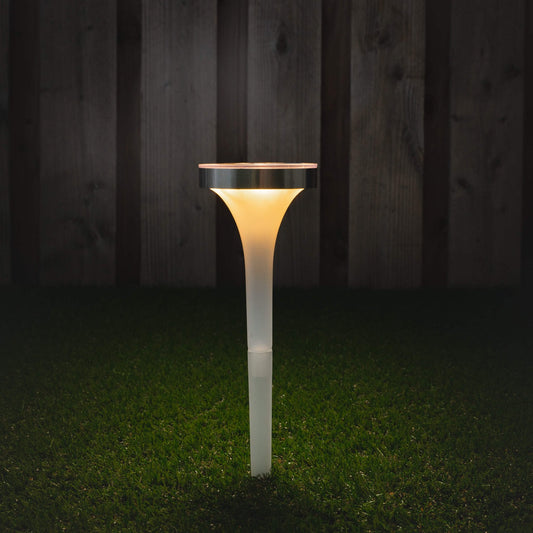 Comnox - Solar LED Prikspot met sensor - Warm wit & RGB - 32 cm