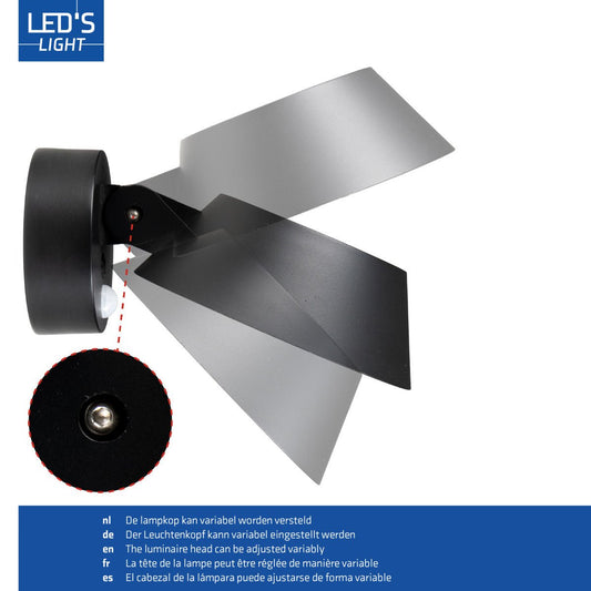 Solar Wandlamp Buitenlamp met Bewegingssensor - 350lm - 4000K - Zwart - IP54 - Sensor