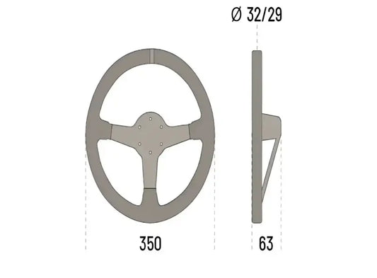 Zwart Sparco sportstuur met stoffen bekleding en witte accentlijnen, voorzien van het merklogo en een rode streep bovenaan. Geschikt voor race- of sportwagens met een sportieve rijervaring.