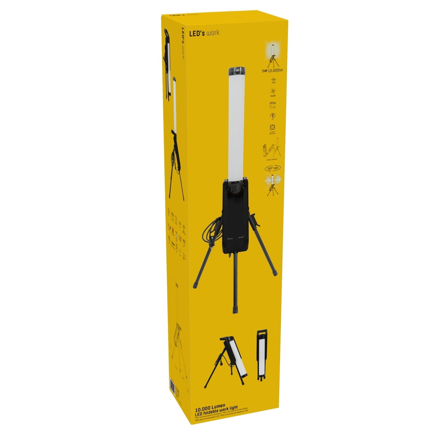 Comnox - LED Work Toren Bouwlamp - 360° Lichtverspreiding - 10.000 Lumen