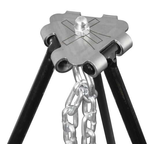 Comnox - The Windmill Driepoot - Stalen driepoot voor open vuur - Verstelbare ketting - 2400 gram - 1100 mm lengte - 900 mm hoogte - 10 mm poten Ø - outdoor - kampvuur