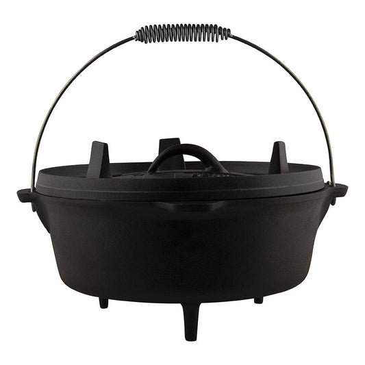 Comnox - The Windmill Dutch Oven 6 quarts Met Pootjes - Gelijkmatige warmteverdeling - Langdurige warmteopslag - 5,9 liter - Gietijzer - zwart