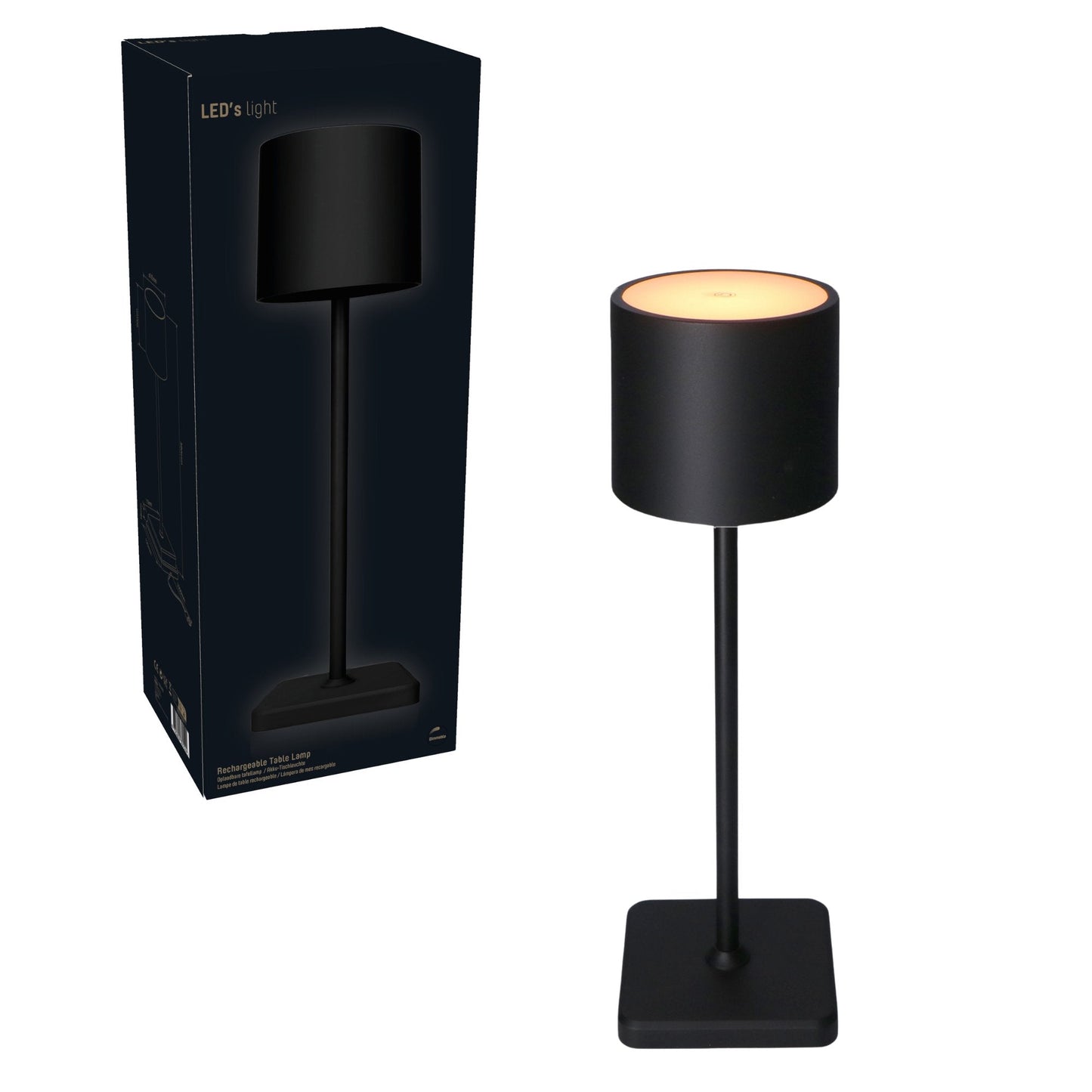 Comnox - TouchDim LED Tafellamp - Draadloos en Dimbaar - Zwart