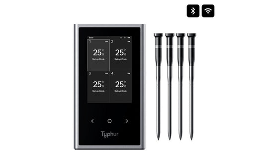 Comnox - Typhur Sync Quad - Vier-gangen thermometer - Maximale controle - Precisie ±0,3℃ - Bluetooth + Wi‑Fi - Zwart
