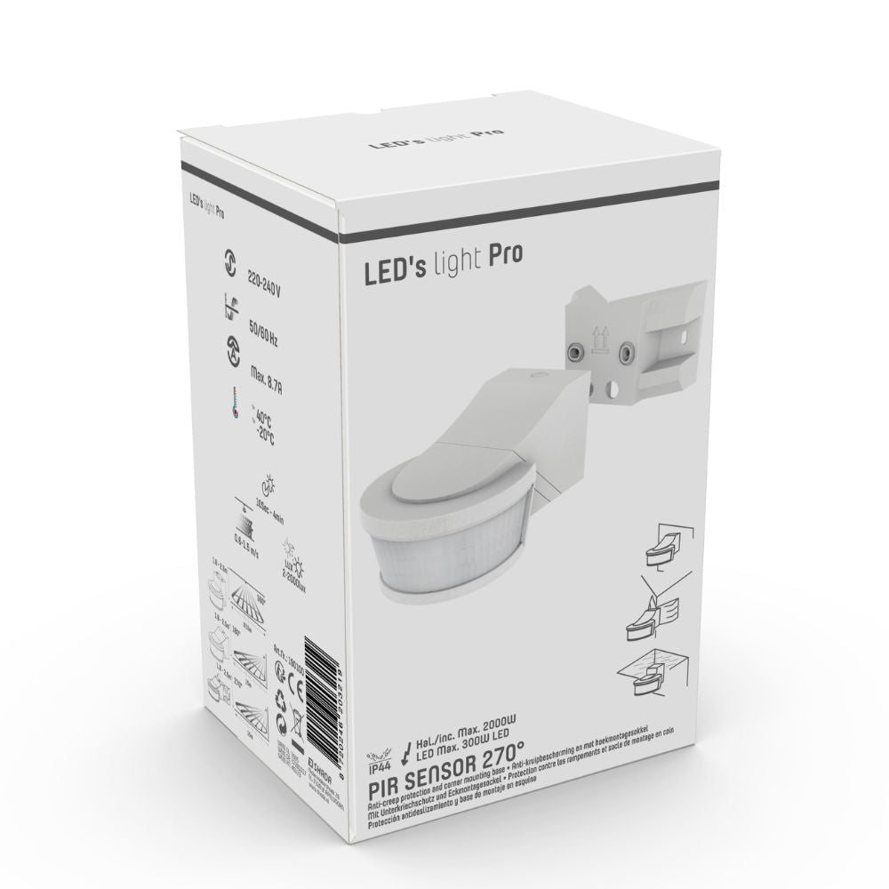 LED's Light Pro Bewegingssensor met Hoekprofiel - Universeel - 12 meter bereik - Wit