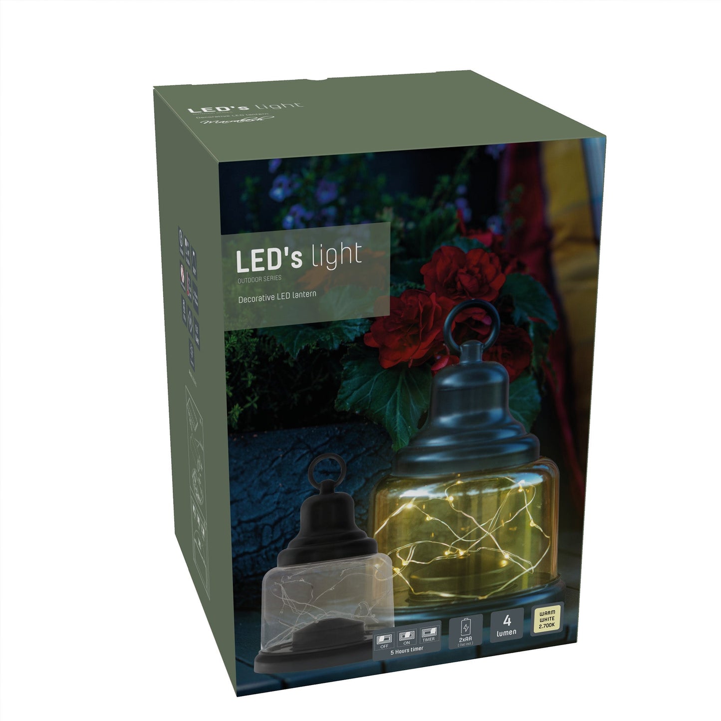 Vintage LED Tafellamp op batterijen - Draadloos model met ophangring - 22 cm