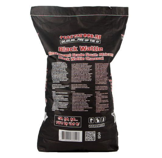 Vuur & Rook Black Wattle houtskool – Restaurant Grade, 12 kg