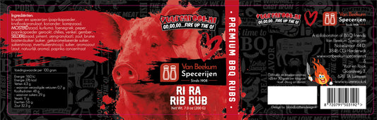 Comnox - Vuur&Rook Ri Ra Rib Rub 200 gram - Hoog op smaak - Perfect voor spareribs - 200g - Rijk - Zoutig
