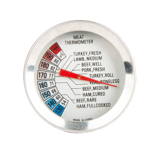 Comnox - Vuur&Rook RVS Kernthermometer - Precise Core Temperature Reading - Durable Stainless Steel Build - 12x6x6 cm - 60 gram - BBQ Thermometer - Red