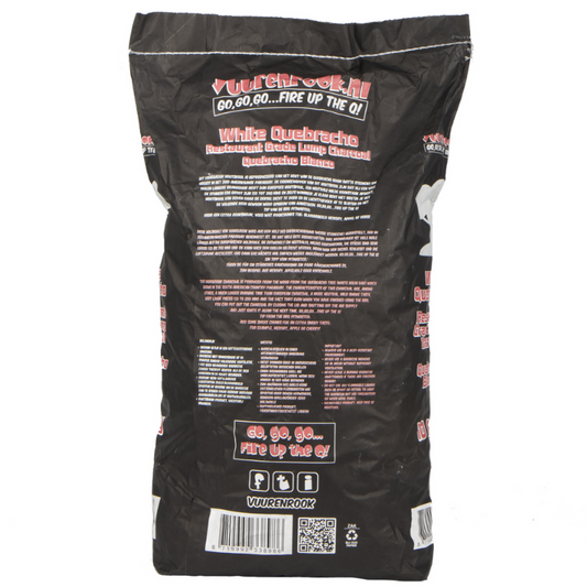 Comnox - Vuur&Rook White Quebracho Restaurant Grade Lump Charcoal 10 kg – Lange brandduur – Neutrale rooksmaak – Grote stukken – Premium BBQ houtskool