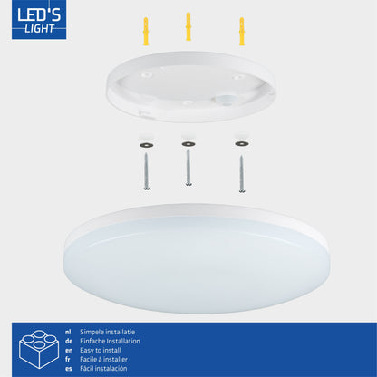 LED's Light Plafondlamp 30 cm - dimbaar in 6 standen - Alle binnenruimtes - IP54