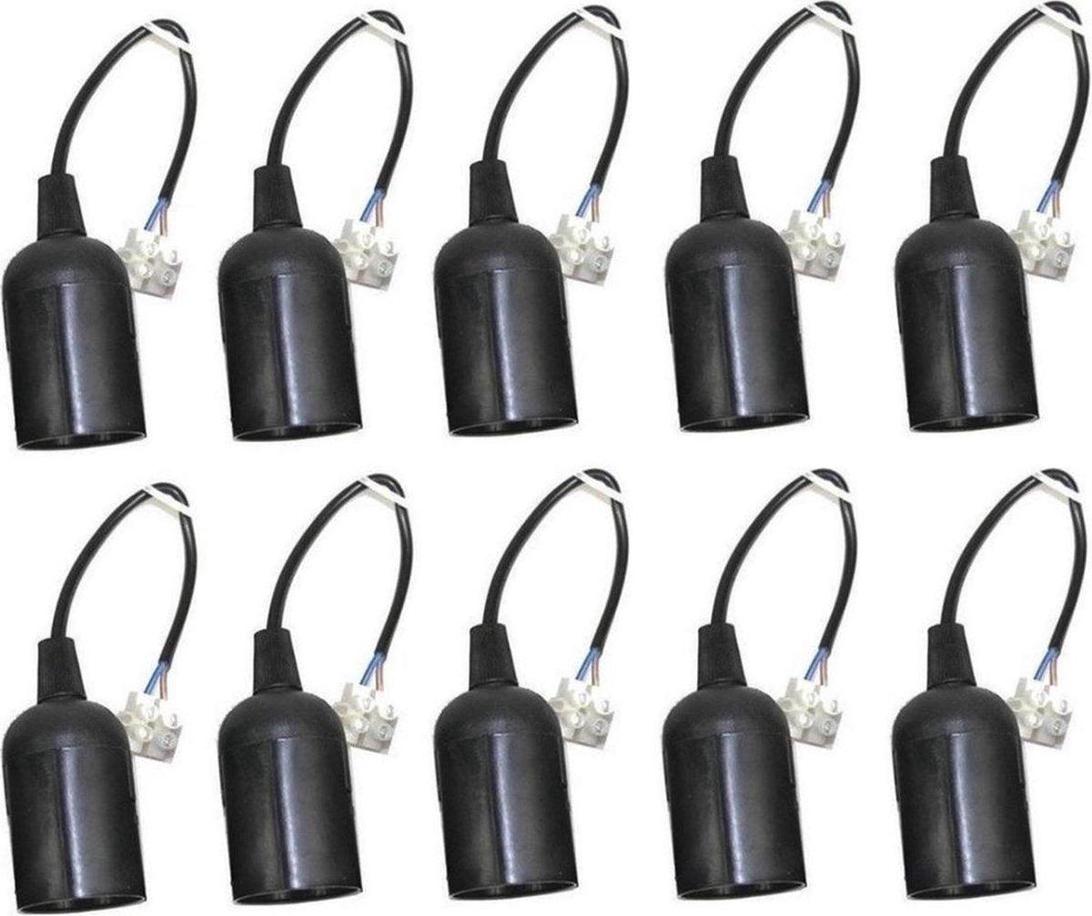 Comnox - Verhuisfitting E27 met kroonsteen – Gemakkelijk tijdelijk licht – Lichtgewicht kunststof – Max. 60W – Voor thuis en werk – Comnox