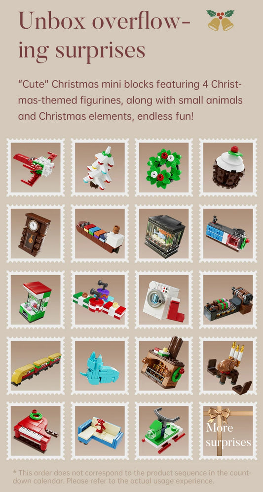 Comnox - Mould King - Kerst Countdown Kalender - 725 Stukjes - LEGO Compatible - Kerstcadeau - Rood - Comnox Company