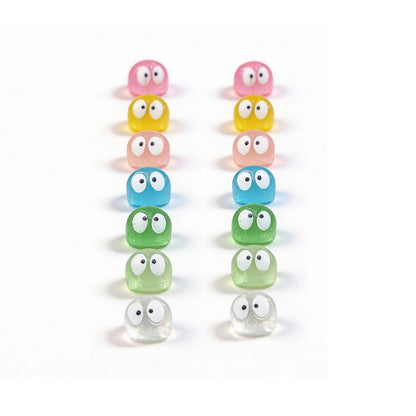 Minis - Set of 14 - Miniature Figurines - Glow in the dark - Multicolor - ↑ 1 cm