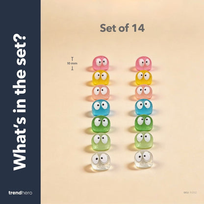 Minis - Set of 14 - Miniature Figurines - Glow in the dark - Multicolor - ↑ 1 cm
