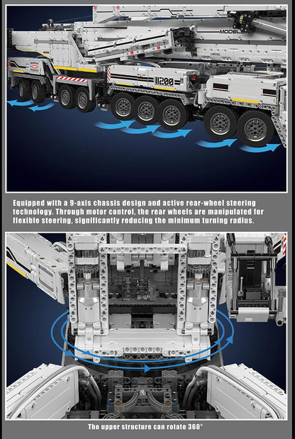 Comnox - Mould King - LTM 11200 Kraan Vrachtwagen Bouwset - 8506 Stuks - Compatibel met LEGO - Technisch Speelgoed - Wit - Comnox Company