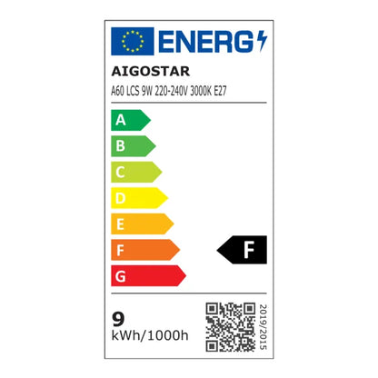 Een witte LED-lamp met E27-schroefdraad, glanzend zilverkleurig metaal en een mat witte kap. Geschikt voor energiezuinig verlichting in huishoudens en kantoren.
