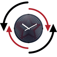 Comnox - NeXtime Motion Star Red - Decoratieve wandklok met bewegend effect - 30 cm
