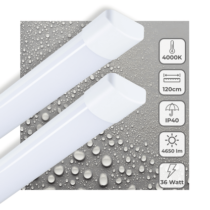 2 PACK LED's Light LED TL lamp 120 cm voor binnen - Complete LED TL verlichting - 4650 lm