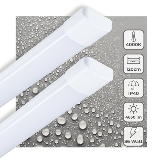 2 PACK LED's Light LED TL lamp 120 cm voor binnen - Complete LED TL verlichting - 4650 lm