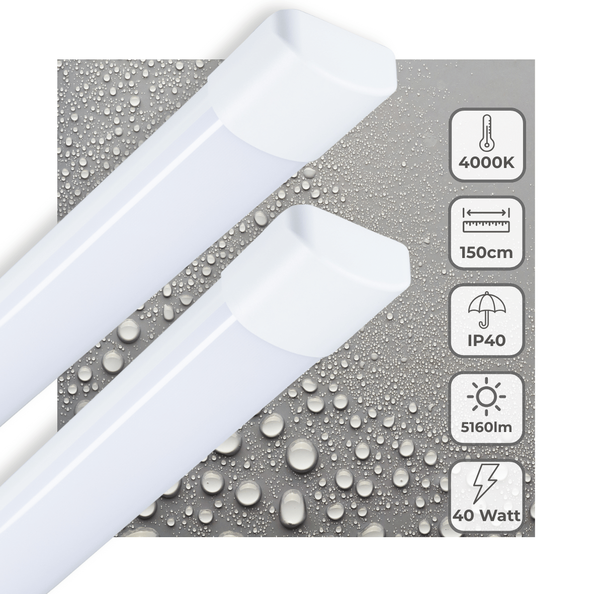 2 PACK - LED's Light LED TL lamp 150 cm voor binnen - Complete LED TL verlichting - 5160 lm