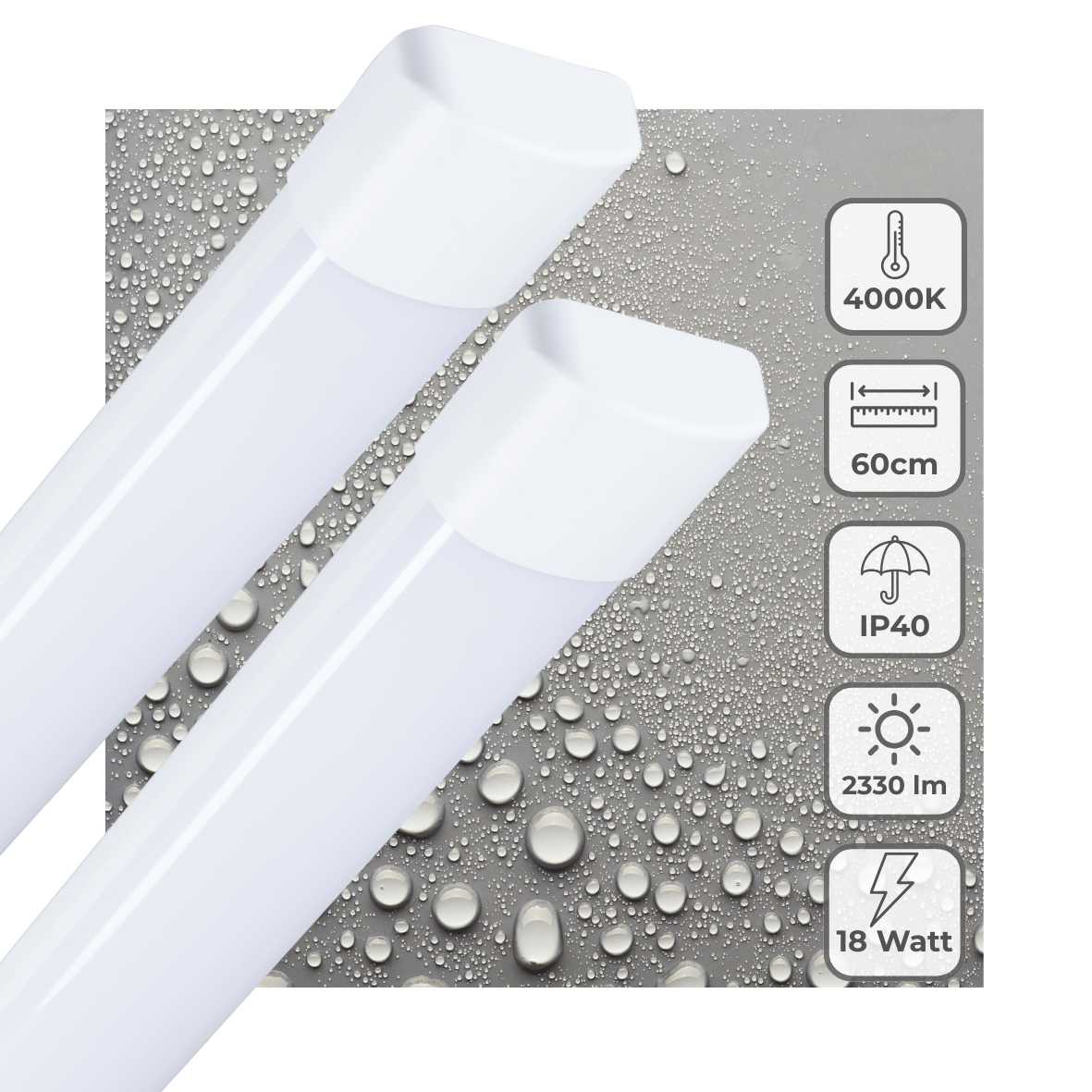 Comnox - LED TL lamp 60 cm voor binnen - Zeer energiezuinig - Eenvoudige installatie - 2330 lm - 18W - LED