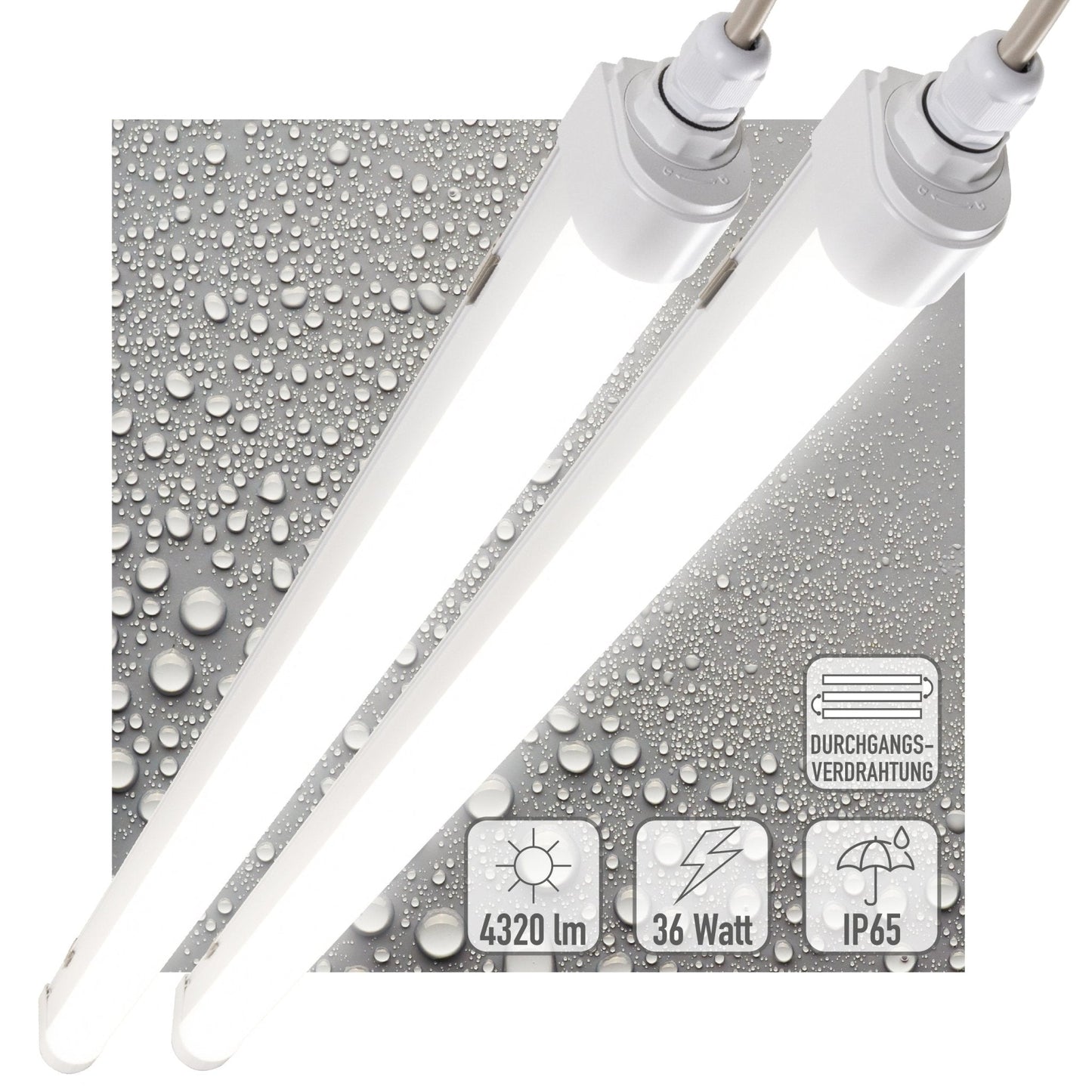 2 PACK - LED's Light LED TL lamp compleet 120 cm - Koppelbaar tot 10 lampen - Waterdicht - IP65