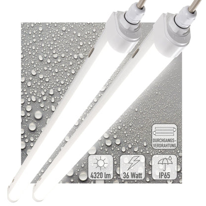 2 PACK - LED's Light LED TL lamp compleet 120 cm - Koppelbaar tot 10 lampen - Waterdicht - IP65