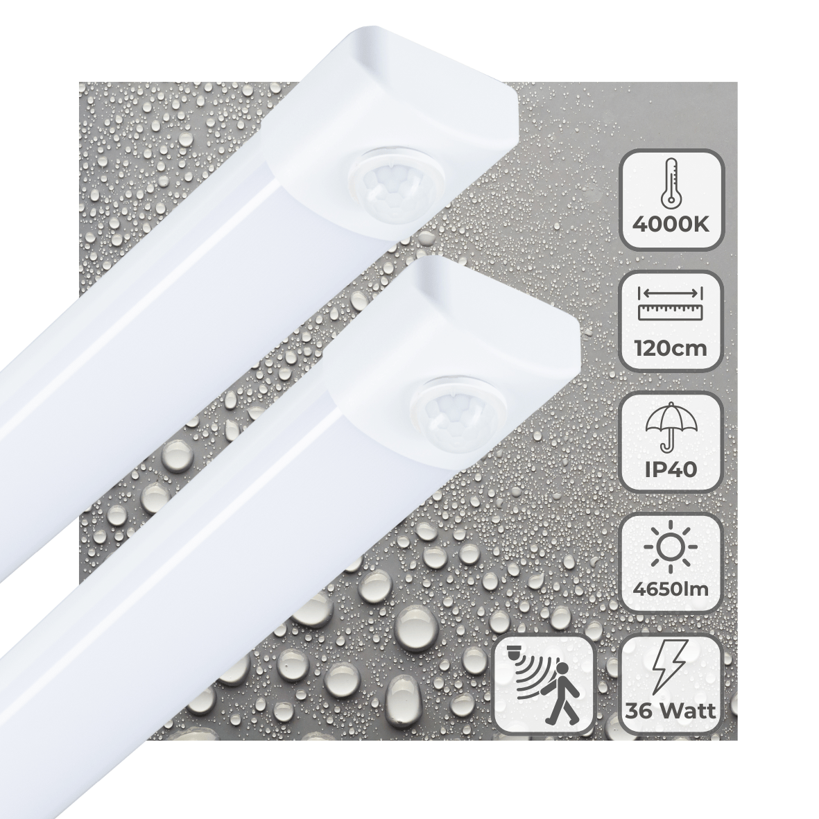 2 PACK - LED's Light LED TL lamp met sensor 120 cm - Bewegingssensor en bewegingsdetectie - 4650 lm