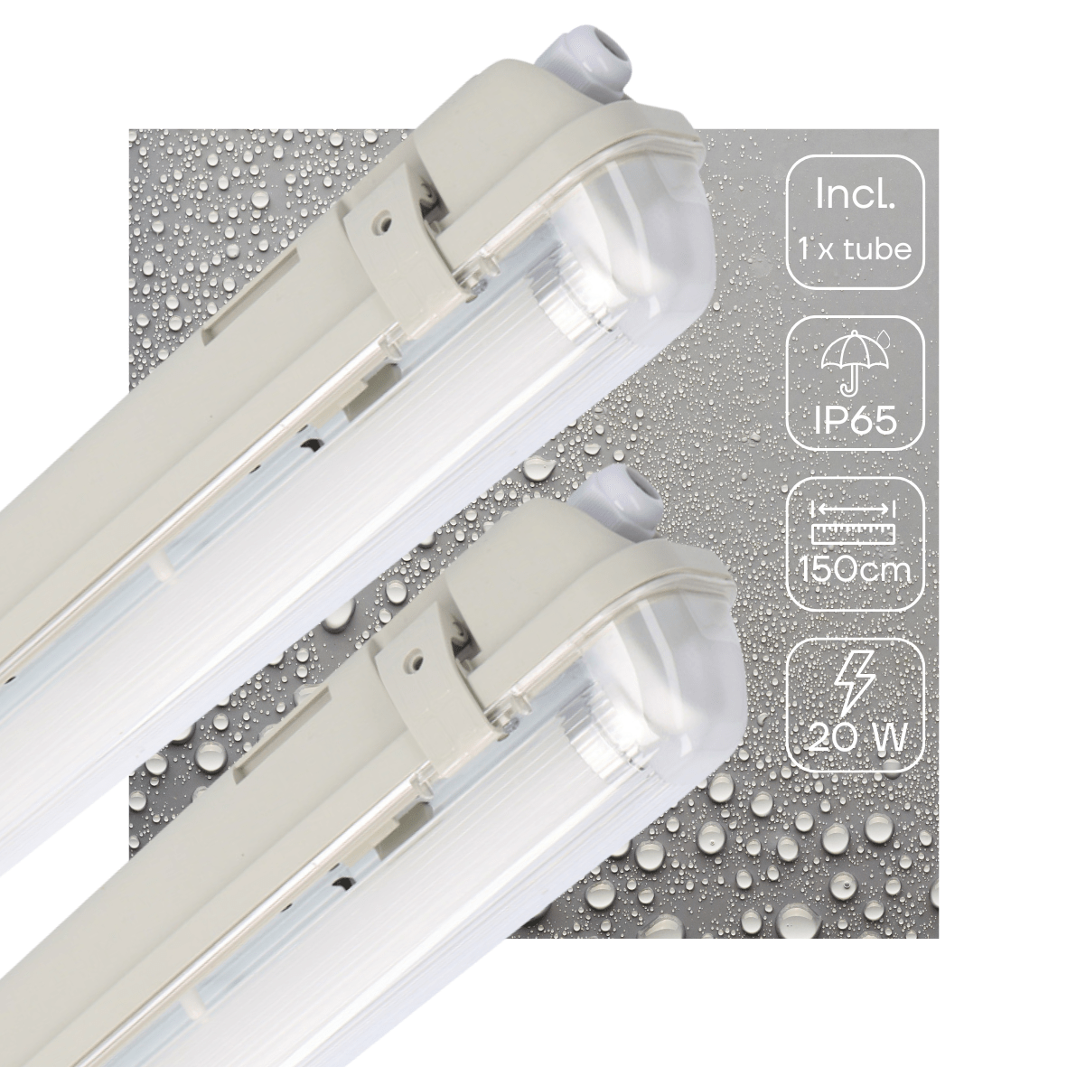 2 PACK - LED's Light LED TL lamp met sensor 150 cm - Bewegingssensor en nachtsensor - Waterdicht - 3100 lm