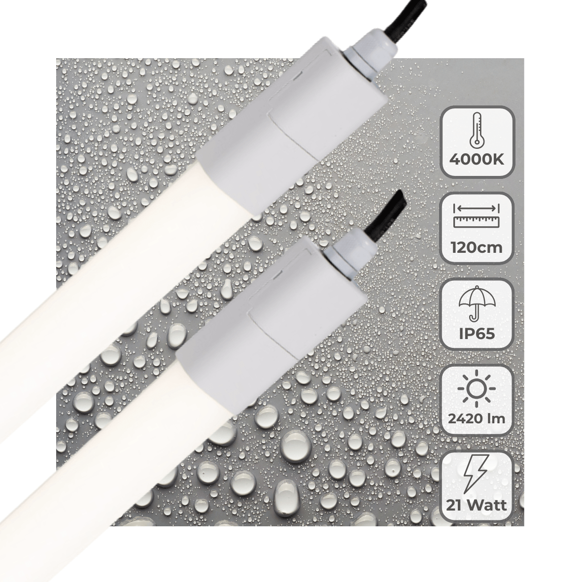 Waterdichte LED-verlichting 150cm IP65 4000K 7200lm