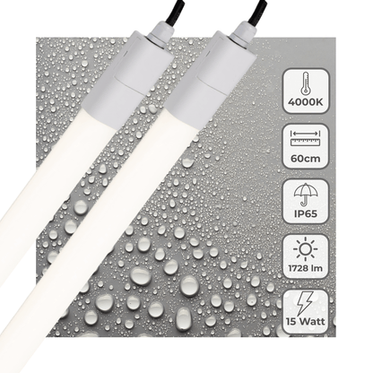 2 PACK - LED's Light LED TL verlichting compleet 60 cm - Geschikt voor buiten en binnen - 1725 lm