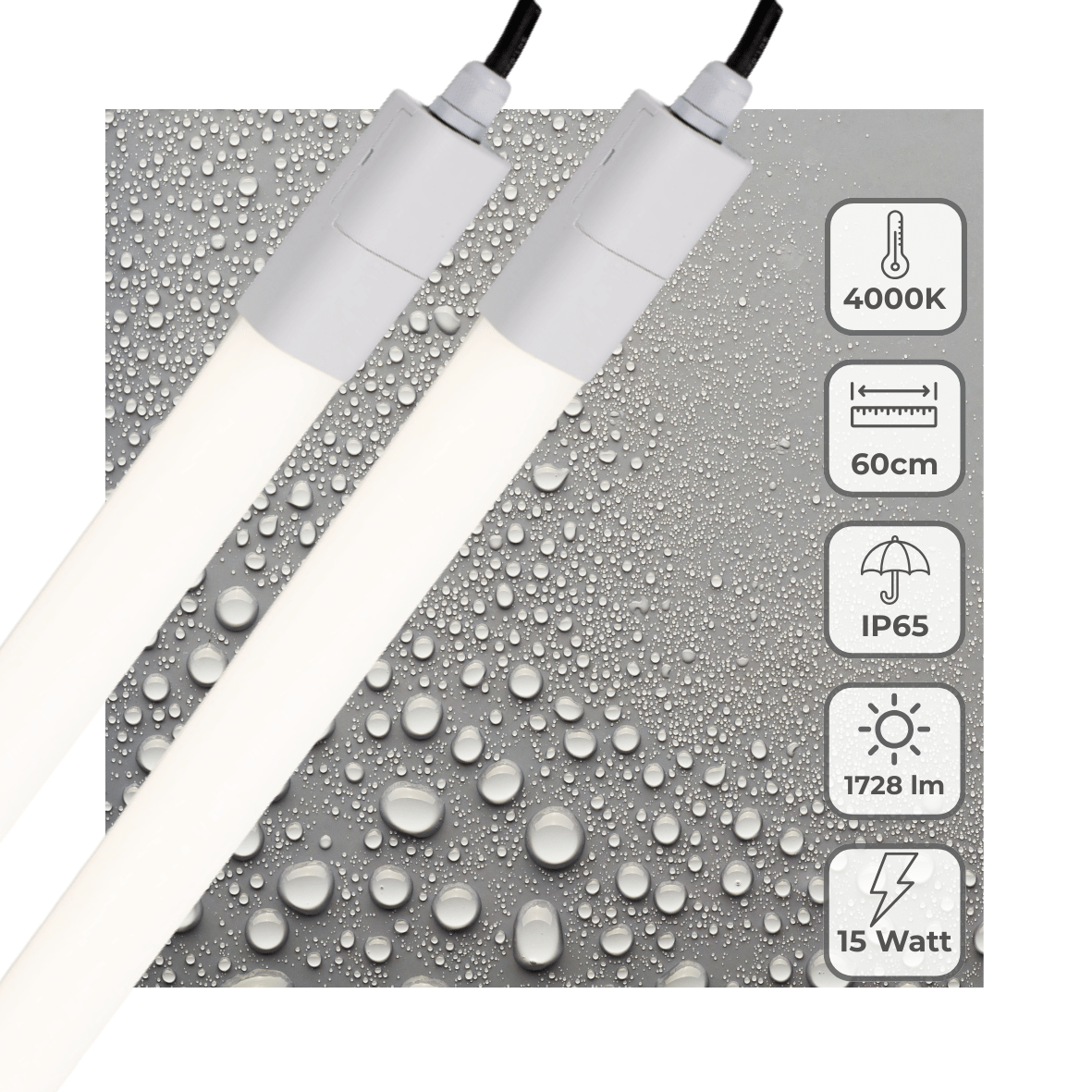 Waterdichte LED-verlichting 150cm IP65 4000K 7200lm