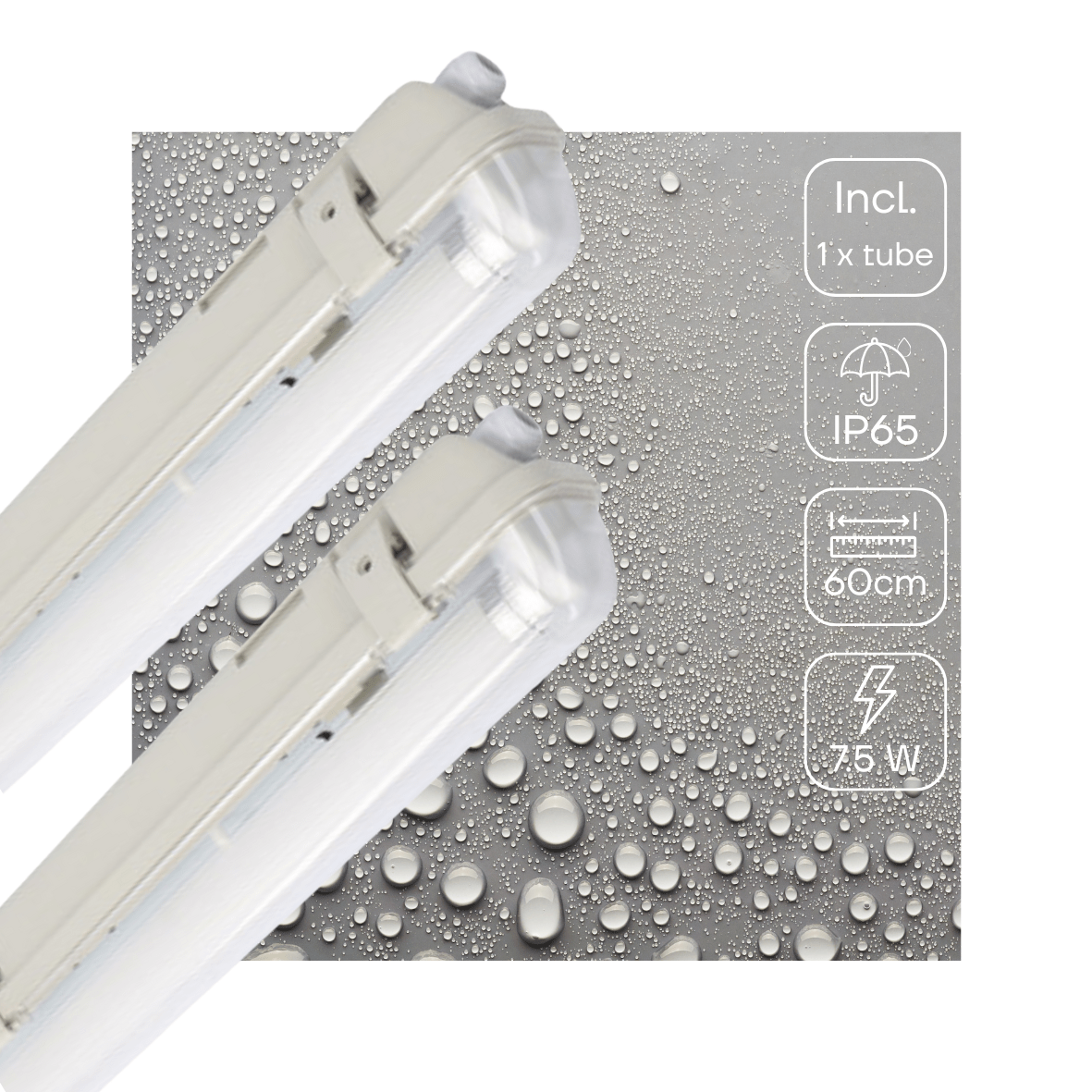 Comnox - Proventa LED TL armatuur met sensor - Waterdicht & Slagvast - 2-pack