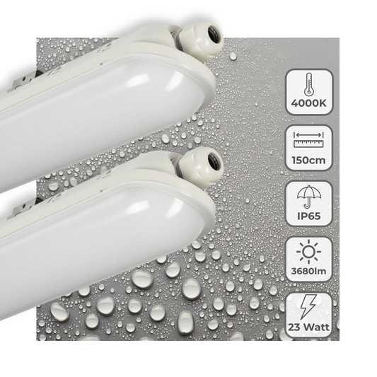 2 PACK - LED's Light Pro Premium LED TL armatuur compleet 150 cm - Waterdicht - 3680 lm