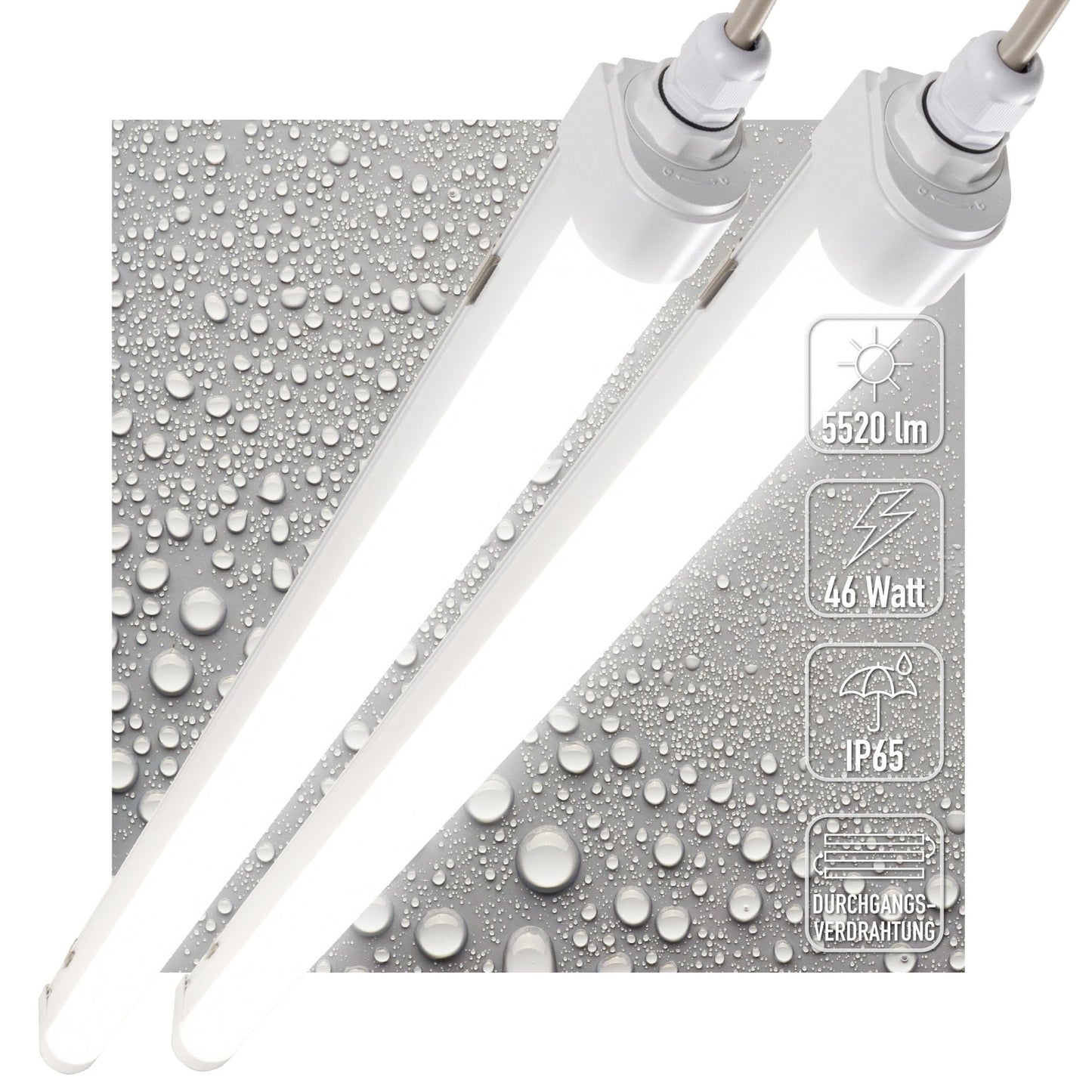 2 PACK - LED's Light TL armatuur met Strip - Koppelbaar - 46W 150cm 5520lm 4000K