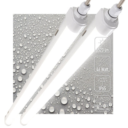 2 PACK - LED's Light TL armatuur met Strip - Koppelbaar - 46W 150cm 5520lm 4000K