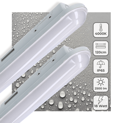 2 PACK - LED's Light Universele LED TL verlichting compleet 120 cm - voor binnen en buiten - 2500 lm