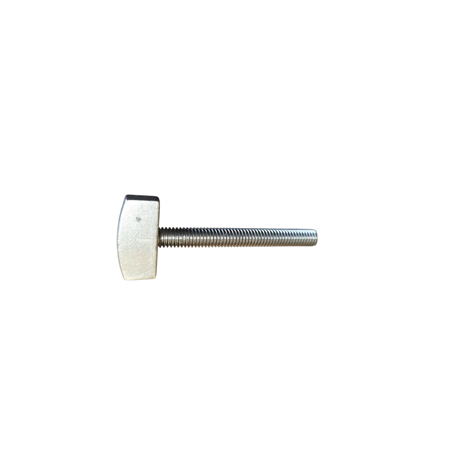 Zilverkleurige T-bol met schroefdraad, geschikt voor montage en reparatie. Metalen onderdeel met gladde, gepolijste oppervlakte voor industriële toepassingen.