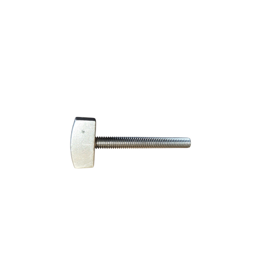 Zilverkleurige T-bol met schroefdraad, geschikt voor montage en reparatie. Metalen onderdeel met gladde, gepolijste oppervlakte voor industriële toepassingen.