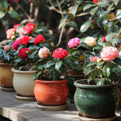 Camellia Japonica - Mix van 3 - Rozen - Rood, wit, roze