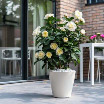 Camellia japonica 'Brushfield's Yellow' - Set van 2