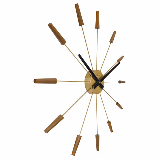 Comnox - Plug Inn Wandklok 58cm - Stille tijdweergave zonder ruis - Comfortabel design voor de 50-plusser - Kwalitatief RVS en hout - Combinatie van elegantie en functionaliteit